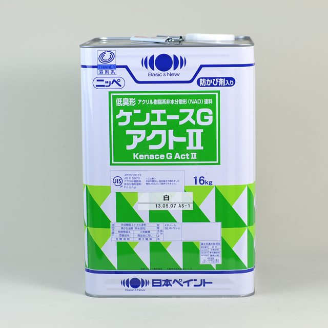 最大57％オフ！ ニッペ ケンエースＧアクトII 低臭 日本塗料工業会濃彩色 赤 ４Ｋｇ缶